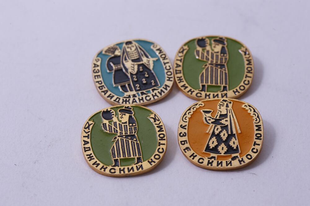USSR, Asia, Costumes, Pin Lot, Azerbaijan, Tajikistan, Uzbekistan ~260122-WH 916